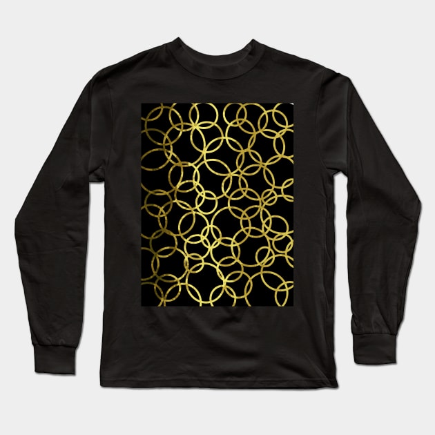 Gold Circle Abstract Long Sleeve T-Shirt by SartorisArt1